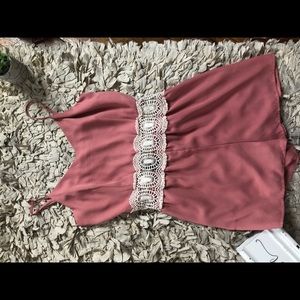 Rosey pink and laced romper!